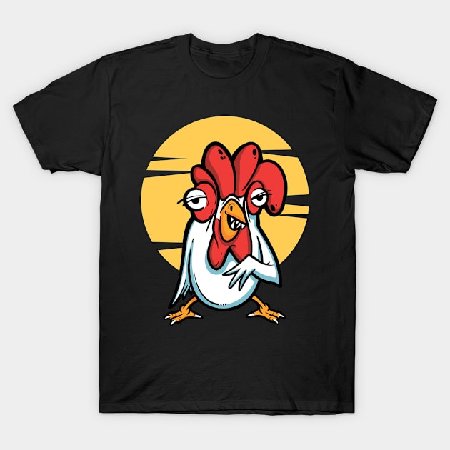 Cartoon Chicken I Kids Rooster T-Shirt by Shirtjaeger